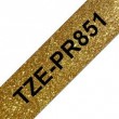 TZe PR851 uzlīmju lenta melns uz premium zelta 24mm