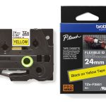 TZe-FX651 uzl.lente Flexible melns uz dzeltena, 24mm