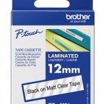 TZe-M31 uzl. lente – melns uz matētu caurspīdīgu, 12mm