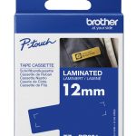 TZe-PR831 uzlīmju lente melns uz premium zelta 12mm