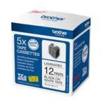 TZe-231M5 uzl.lentu multipaka-5gb, melns uz balta 12mm