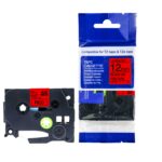 Tz2-431 uzlīmju lente melns uz sarkana 12mm