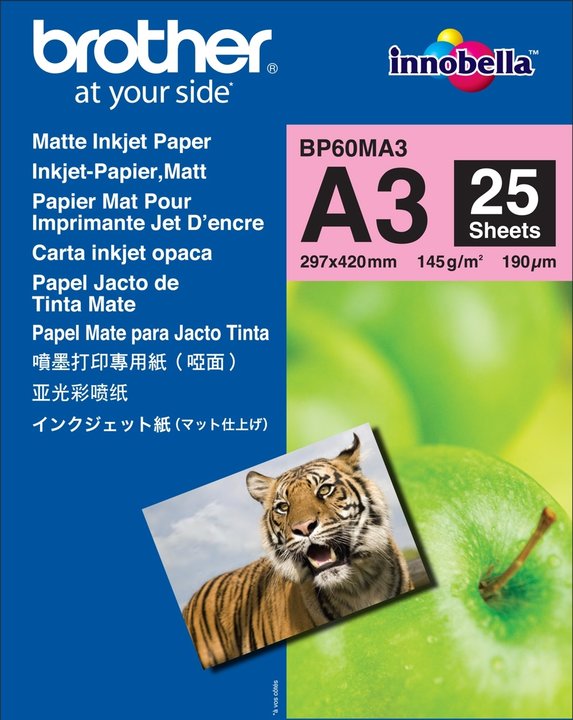 BP-60MA3 Matt A3 Brother papīrs 145g/m2, 25 loksnes