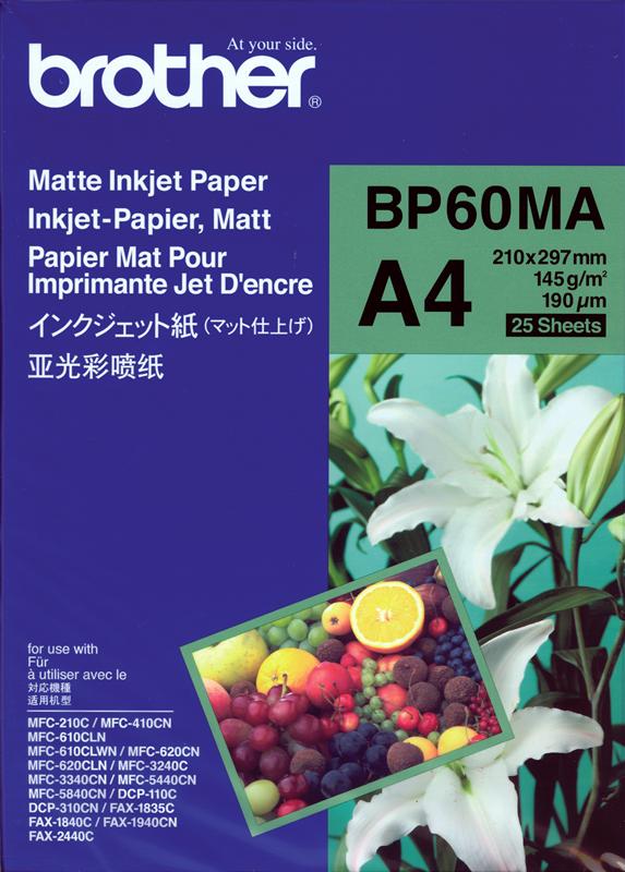 BP-60MA Matt A4 Brother papīrs 145 g/m2, 25loksnes