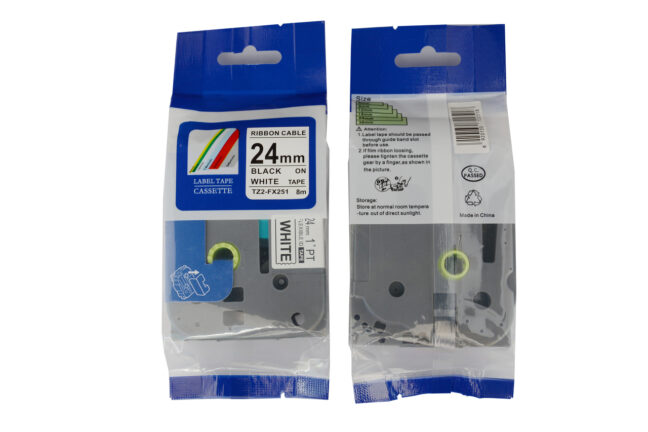 Tz2-FX251 uzl. lente Flexible melns uz balta, 24mm