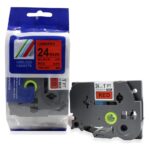 Tz2-451 uzlīmju lente melns uz sarkana 24mm