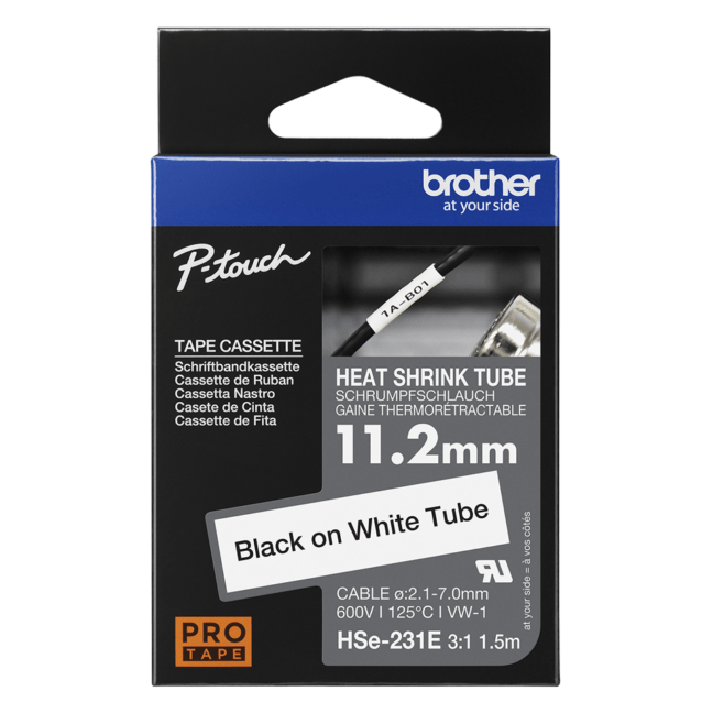 HSe-231E termosēžas caurule, balta, 11.2 mm x 1.5 m