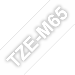 TZe-M65 uzlīmju lente – balta druka uz matētu caurspīdīgu, 36mm