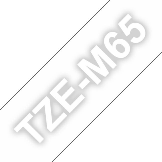 TZe-M65 uzlīmju lente - balta druka uz matētu caurspīdīgu, 36mm